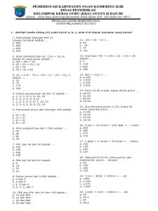 50 Soal Matematika Kelas 5 SD Semester 1 2025 Lengkap Kunci Jawaban