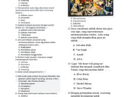 Soal Ujian Akhir Semester 9 SMP Seni Budaya + Kunci Jawaban